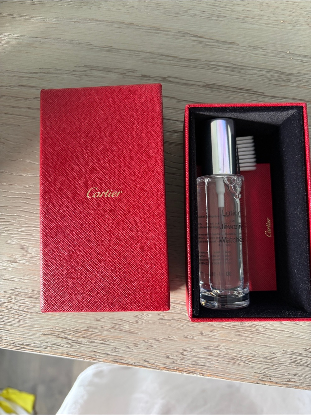 Cartier Red and Silver Jewelry Care Set